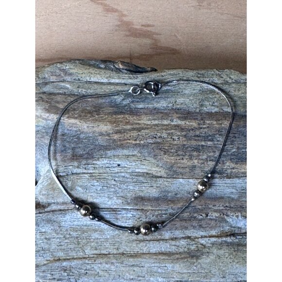 Jewelry - Sterling Silver Beaded Chain Bracelet With Lobster Clasp 1.42g
